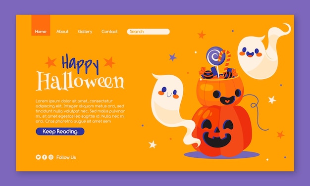 Landing page template for halloween celebration