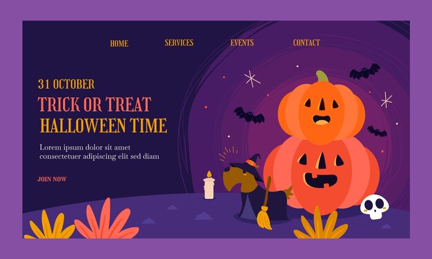 Landing page template for halloween season