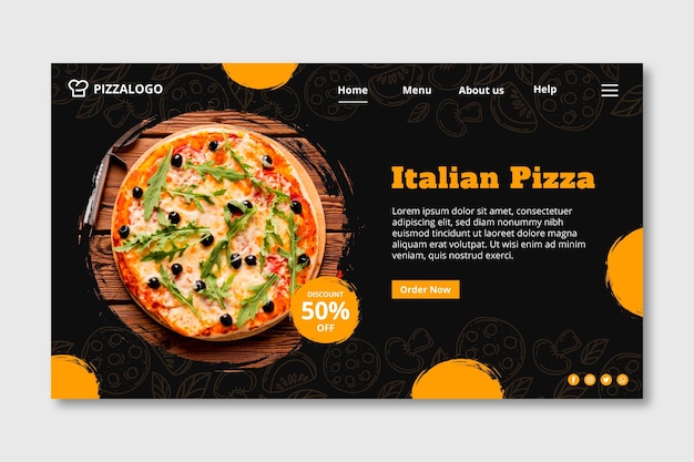 Landing page template for italian food restaurant