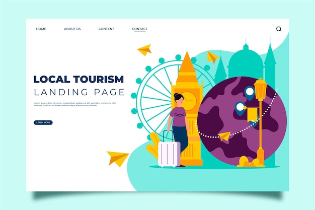 Landing page template for local tourism