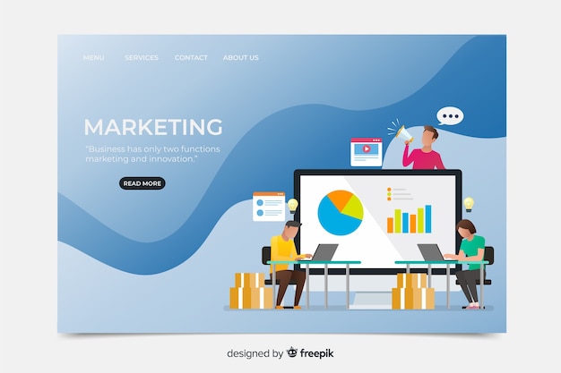 Landing page template for marketing