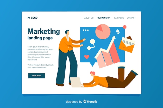 Landing page template of marketing