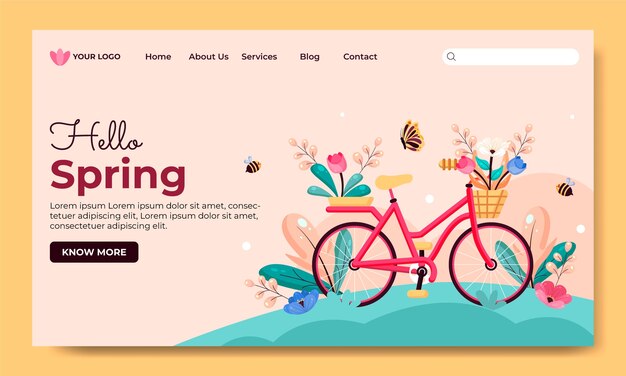 Landing page template for spring celebration