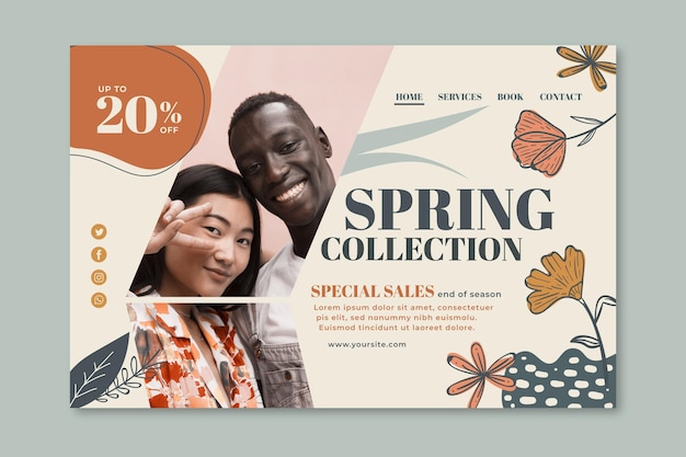 Landing page template for spring fashion sale