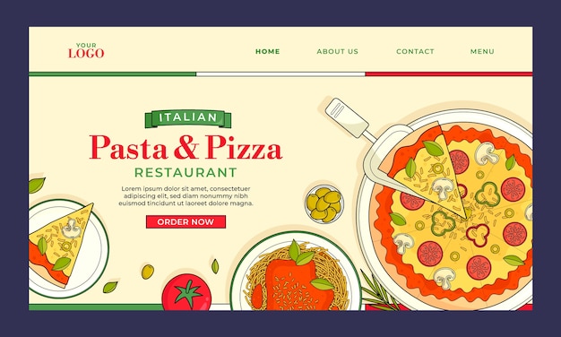 Landing page template for traditional italian food restaurant