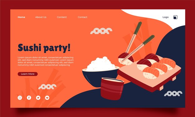 Landing page template for traditional japanese restaurant