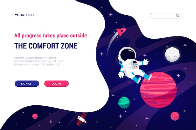 Landing page template of the universe