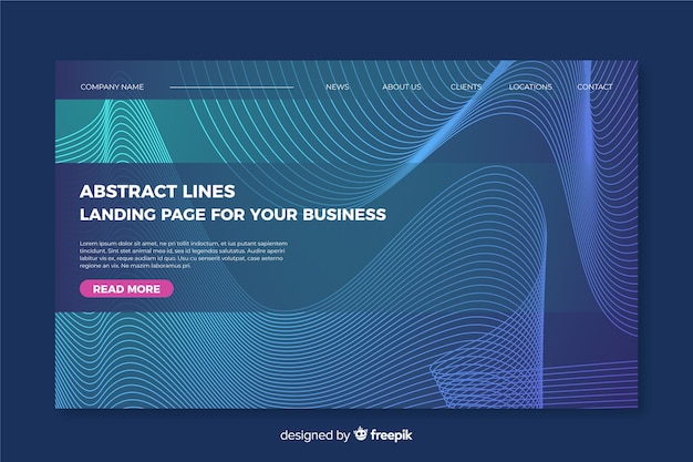 Landing page template with abstract shapes