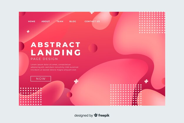 Landing page template with abstract shapes