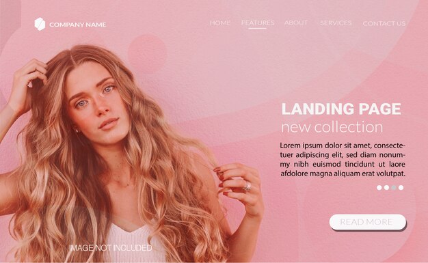 Landing page template with fashion concept 