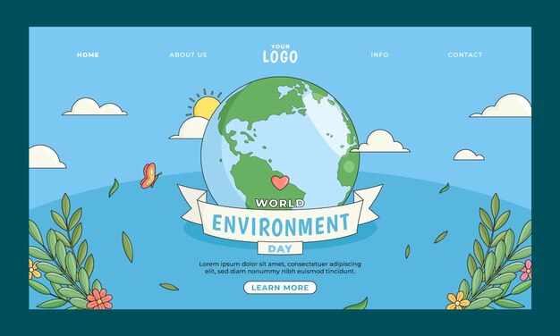 Landing page template for world environment day celebration