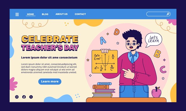 Landing page template for world teacher's day