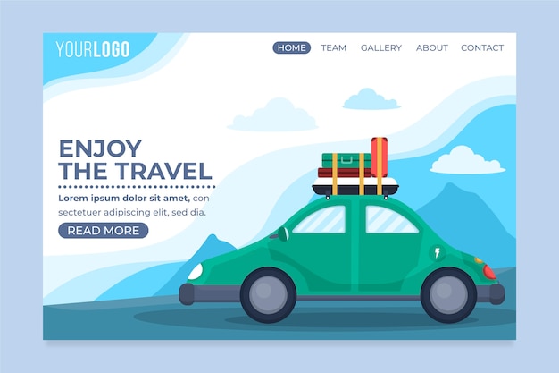 Free Vector landing page travel template