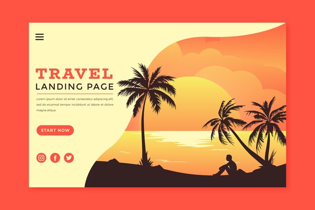 Landing page travel template