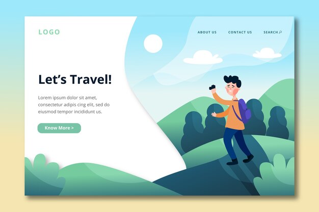 Landing page travel template