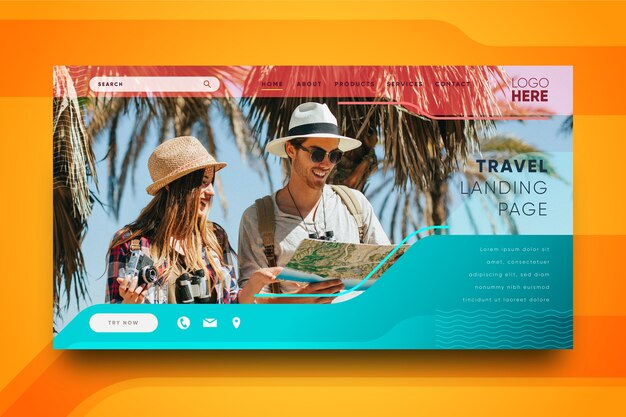 Landing page travel with image