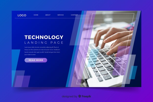 Landing page with abstract shapes