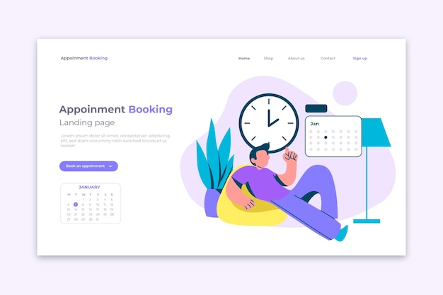 Landing page with appointment booking