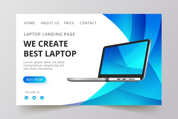 Landing page with laptop template design