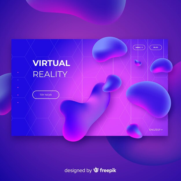 Landing page with liquid effect