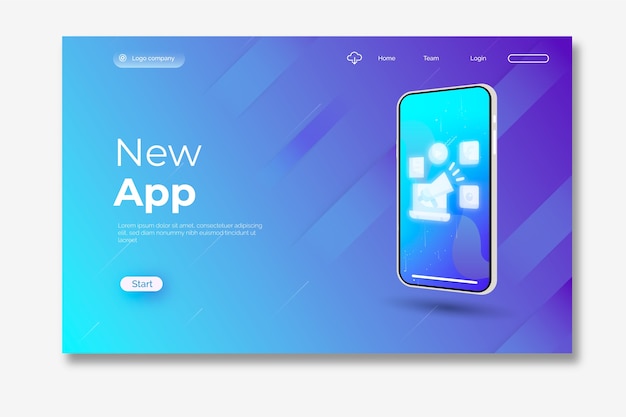 Landing page with smartphone template