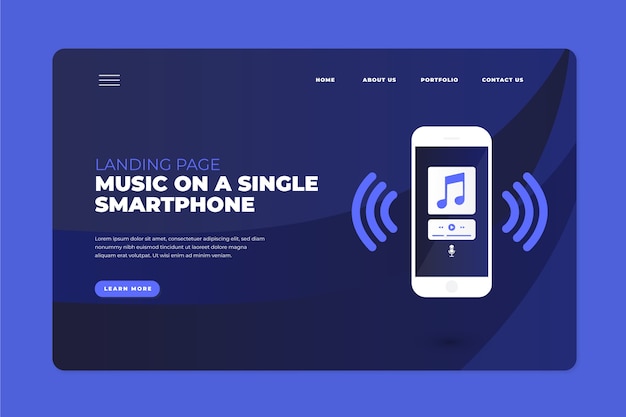 Landing page with smartphone