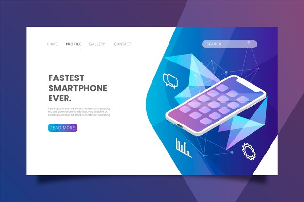 Landing page with smartphone