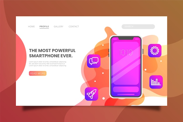 Landing page with smartphone