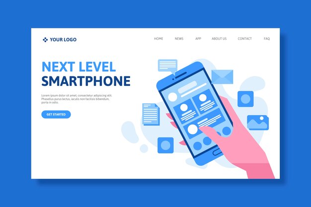 Landing page with smartphone