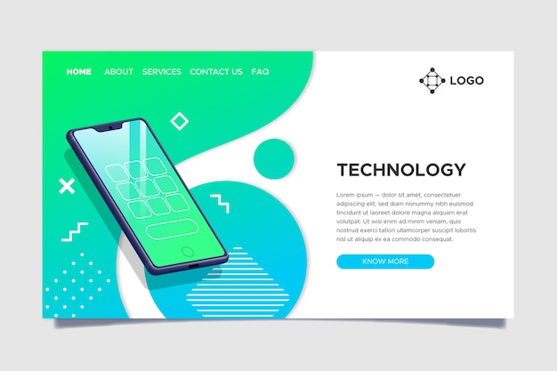 Landing page with smartphone