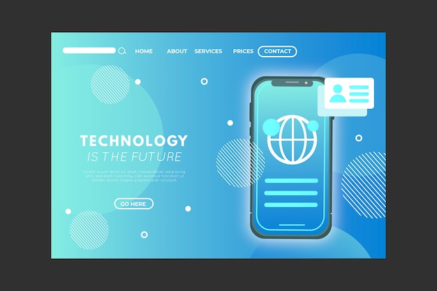 Landing page with smartphone