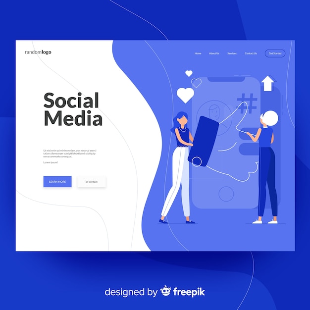 Free Vector landing page