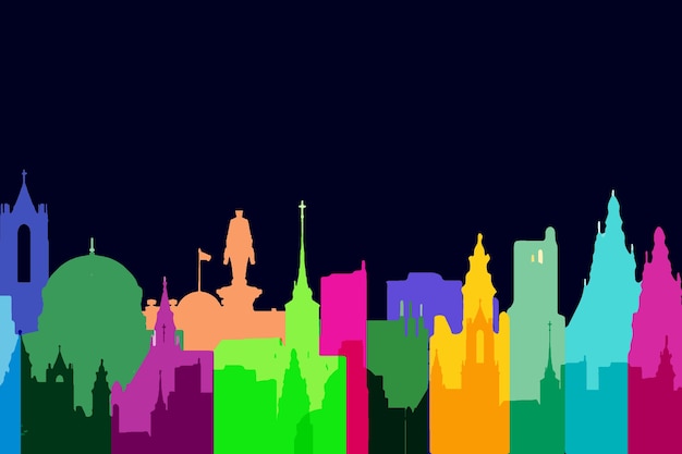 Free Vector landmarks skyline colorful style