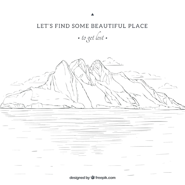  landscape sketch background and inspirational phrase