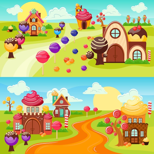 Landscape Sweets Banners Set