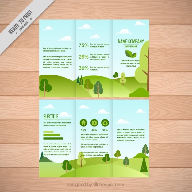 Free Vector landscape trifold templates