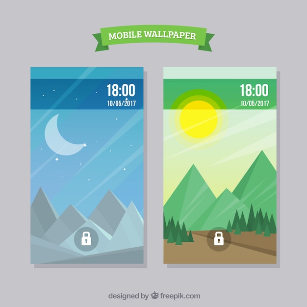 Free Vector landscape wallpaper for the mobile