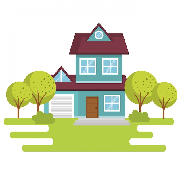 Free Vector landscape with house scene