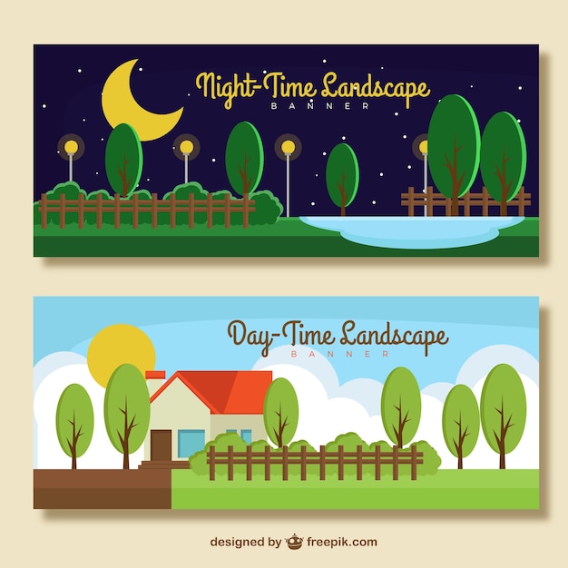 Landscapes night and day