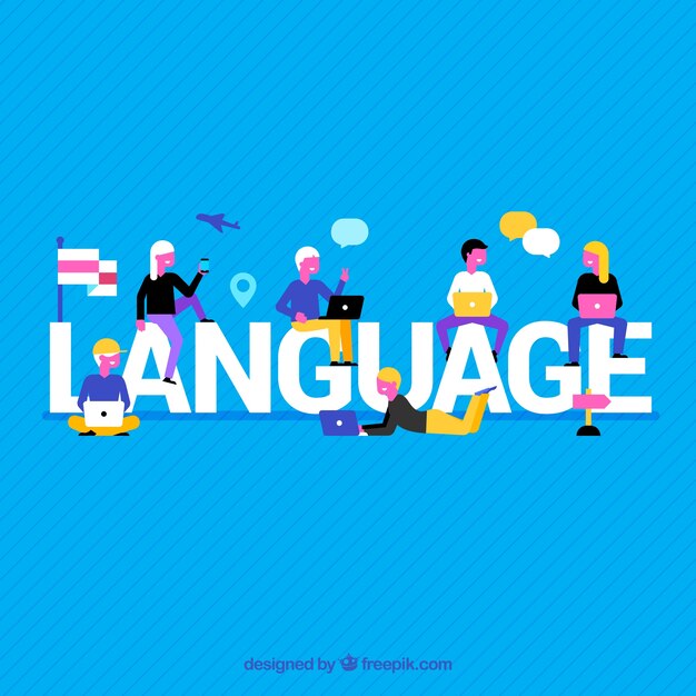 Language composition with flat design