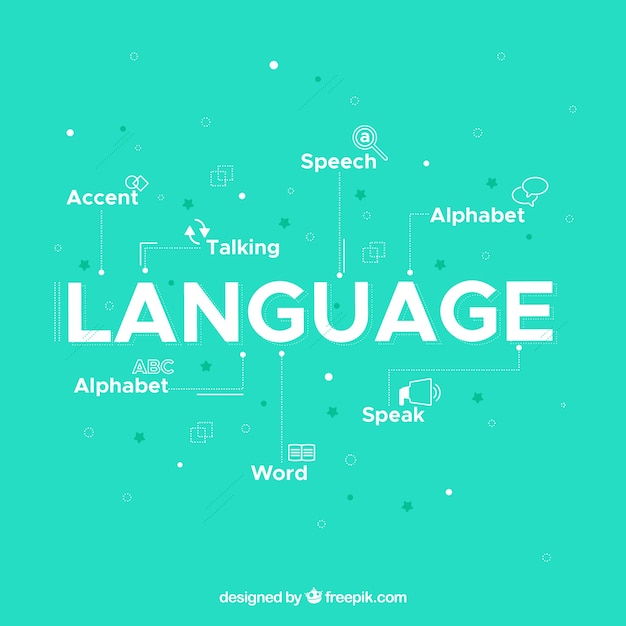 Free Vector language word concept with flat design