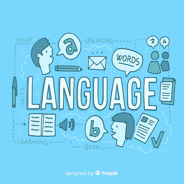 Free Vector languages concept background in hand drawn style