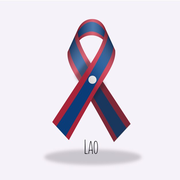 Lao flag ribbon design