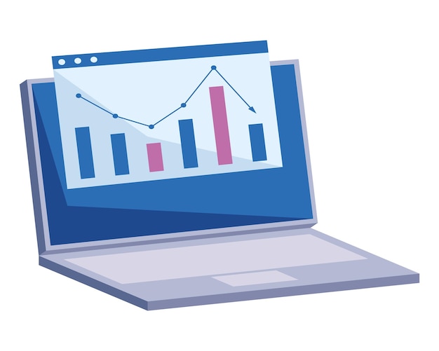 Free Vector laptop with statistics template