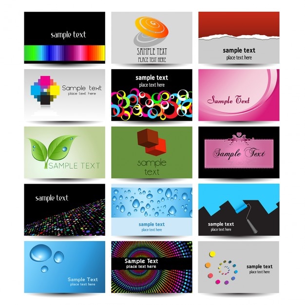 Free Vector large collection of business cards