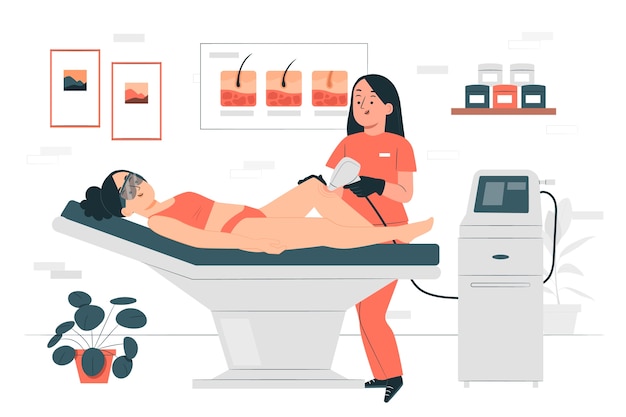 Free Vector laser hair removal concept illustration