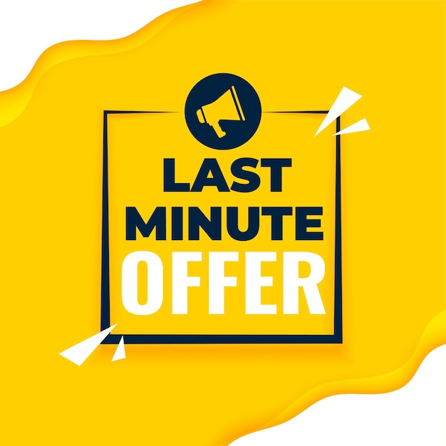 Last minute offer fluid background with megaphone for promotion