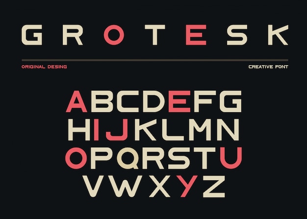 Free vector latin alphabet, sans serif font in grotesk style