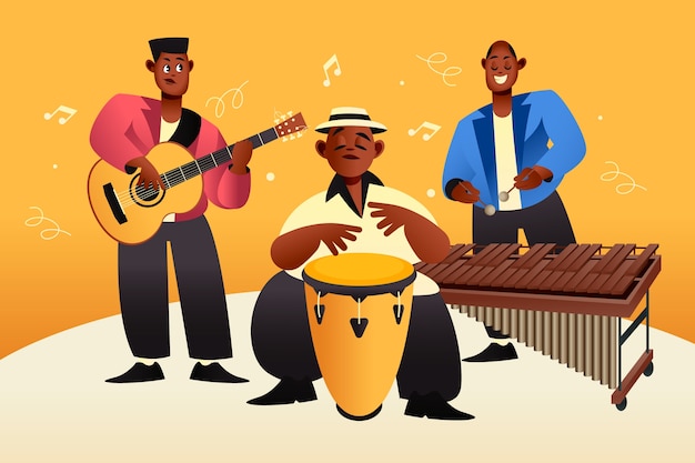 Latin music band illustration