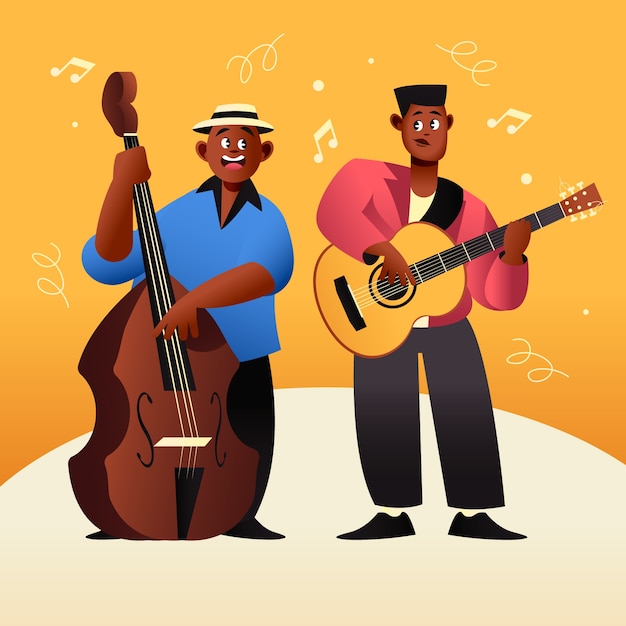 Free Vector latin music band illustration